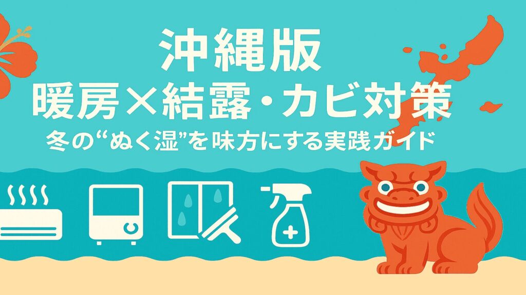 沖縄版|結露・カビを防ぐ暖房術のアイキャッチ。露点の考え方、窓の断熱、除湿と運用ルールを解説する記事の表紙画像